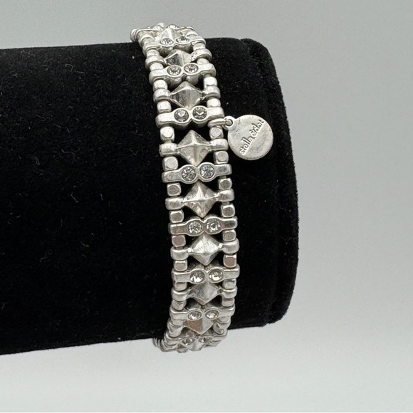 Stella & Dot Silver Stretch Rhinestone Geometric Bracelet - Picture 1 of 5